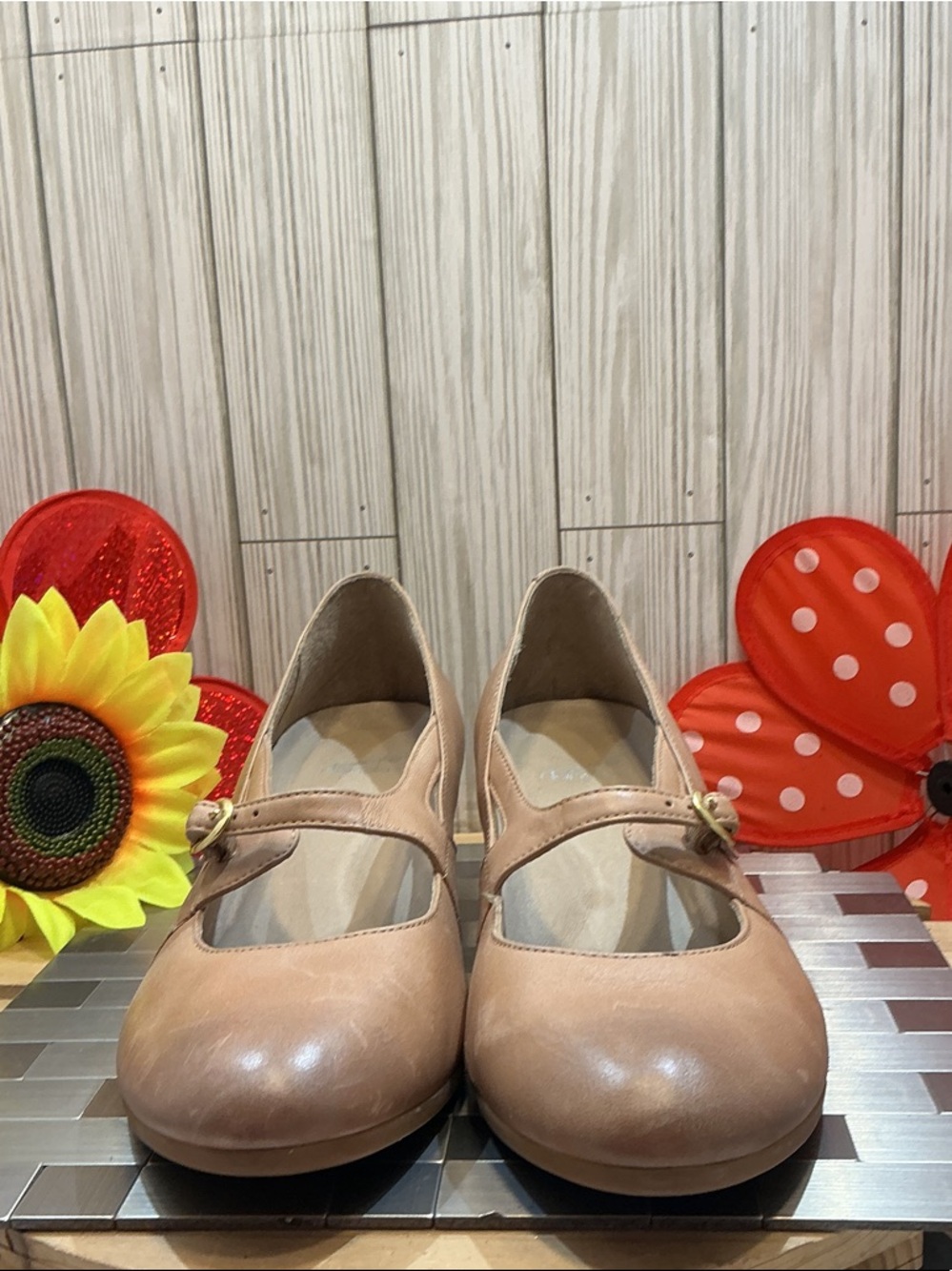 Dansko Nude Tan Mary Jane Heels